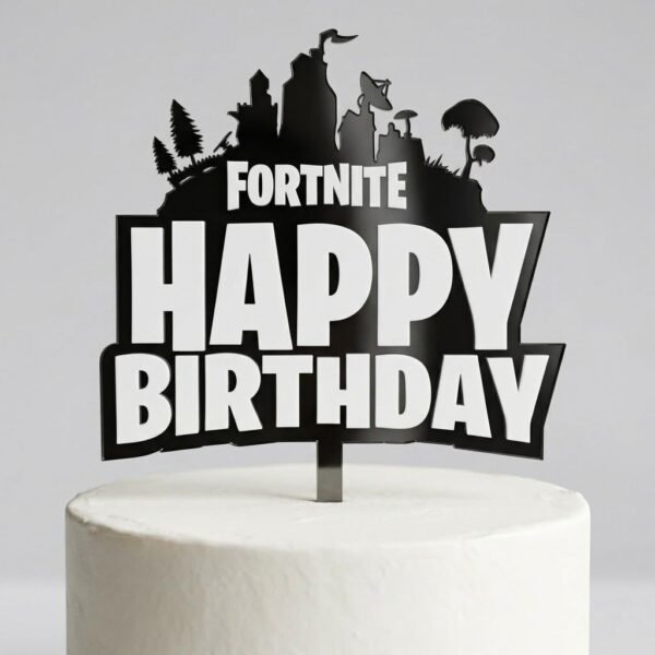 "Fortnite Happy Birthday" Cake Topper